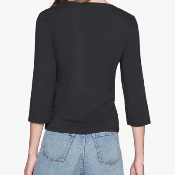 NWT! NEW! Karl Lagerfeld Paris LONG SLEEVE KNIT WITH PINS Women Square Neckline - Picture 5 of 5